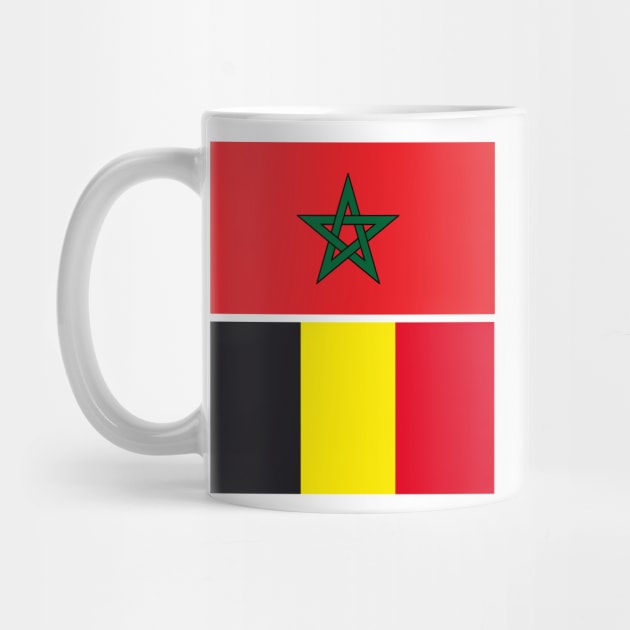 Moroccan and Belgium Union Flag by Islanr